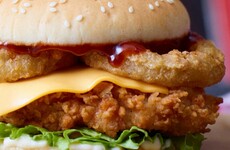 KFC has just released a special Irish burger along with cheese & onion fries