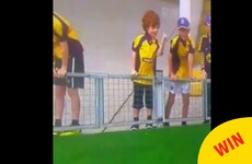 A little kid was spotted flipping the bird at today's hurling match in Thurles