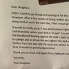 This guy arrived home to the soundest note from his neighbour about loud sex