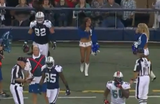 WATCH: A cheerleader get flattened by the Cowboys' Jason Witten