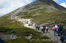 Pilgrims are advised not to climb Croagh Patrick barefoot