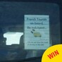 A group of French tourists stuck up this class note when driving around Galway
