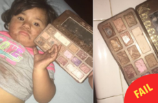A little girl scoffed her auntie's expensive eyeshadow because it smelled like chocolate