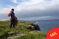 This guy's failed attempt at climbing on the Irish coast is going super viral