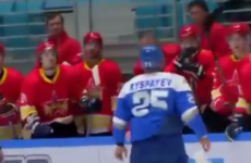 One-man fight rampage ended this pre-season ice hockey game after just three minutes