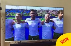 The Irish men's hockey team had to perform the national anthem acapella, and it was priceless