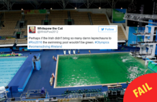 People are blaming the Irish for the Olympic pool mysteriously turning green