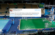 People are blaming the Irish for the Olympic pool mysteriously turning green