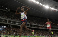 Mo Farah falls, then takes gold in the 10,000m Olympic final