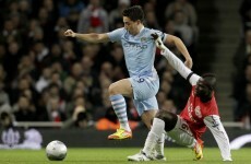 When Manu met Samir: Carling Cup 'handbags' as stars clash in tunnel