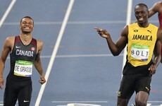 Usain Bolt and his Canadian rival so comfortable that they laughed across the finish line