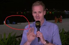 A couple looked like they were having sex behind the BBC’s live Olympics coverage