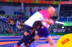 An Olympic wrestler celebrated winning gold by casually body-slamming her coach