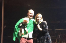 Adele brought an Irishman and his dog up on stage in California
