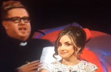 A man dressed as a priest has just invaded the stage at the Rose of Tralee