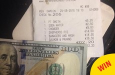 Amy Schumer left a very generous tip for a waitress in a Dublin pub last night