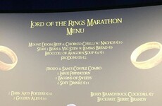 This Dublin cinema had a special menu for its Lord of the Rings marathon today