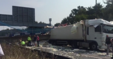 Man injured after footbridge collapse over UK motorway
