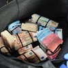These wads of cash were found hidden in a car by organised crime gardaí