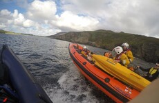 Three fishermen, a kayaker and the coast guard save a sheep that fell 200ft off a cliff