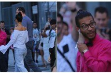 A lad saw Rihanna walking down the street and his reaction was priceless