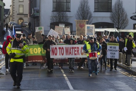 A water charge protest in Castlebar, one of the towns affected by the notice. 