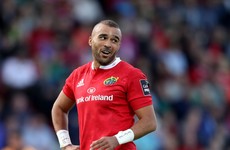 Early headache for Munster as Simon Zebo forced off after 18 minutes in Pro12 opener