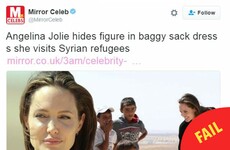 Here's how a tabloid reported on Angelina Jolie's visit to a Syrian refugee camp