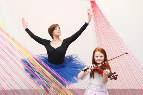 Ballerina Lisa Tighe and fiddler Eadaoin Sheehy (8) launch this year's Culture Night.