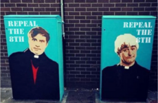 Graham Linehan has endorsed this Father Ted/Repeal The 8th traffic box in Dublin