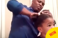 This video of a little girl showing her dad how to do her hair is melting hearts on Facebook