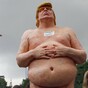 A naked Donald Trump statue has been robbed from a Miami gallery rooftop