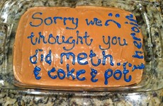 This girl got her Mam to make her the best apology cake for thinking she was on drugs