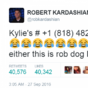 Rob Kardashian just tweeted Kylie Jenner's phone number in a row over a baby shower