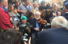 Musicians hold sing-song outside Leinster House in bid to get more radio play