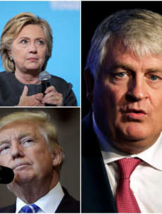 Donald Trump has launched an attack on Hillary Clinton over her links to Denis O'Brien