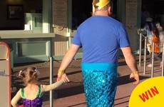 People are loving this dad dressed as a mermaid with his daughter in Disneyland
