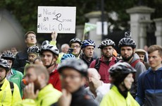 "Keep cyclists alive alive-oh": Hundreds of cyclists protest outside Department of Transport