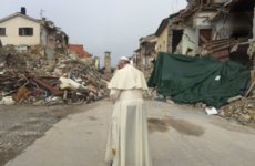 Pope Francis pays surprise visit to town devastated by earthquake