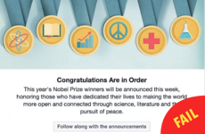 Facebook briefly made a load of people believe they won a Nobel Prize