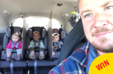 This dad's brilliant solution to keeping his triplets quiet in the car is going viral