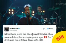 Nickelback absolutely burned this British band with a single tweet