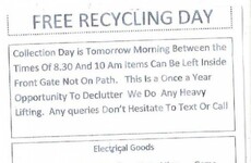 If you're living in north Dublin, you might want to ignore this recycling flyer