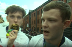 Two lads with fake medals blag their way onto Team GB's Olympic 'Heroes' parade