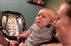 This little baby starts bawling any time her parents shift in front of her