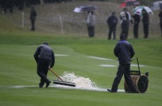 Rain halts play at The Ryder Cup until 5pm