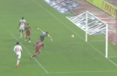Papiss Cisse scores one of the strangest goals you'll see in the Chinese Super League