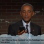 Barack Obama got a dig in at Donald Trump while reading mean tweets about himself last night