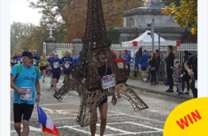 Some legend is running the Dublin Marathon dressed as the Eiffel Tower