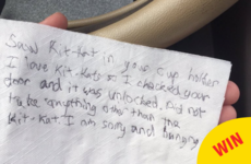 People are loving this note from an extremely polite Kit Kat thief